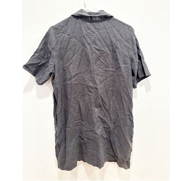 Everlane linen workwear button down shirt dress gray - Picture 3 of 5